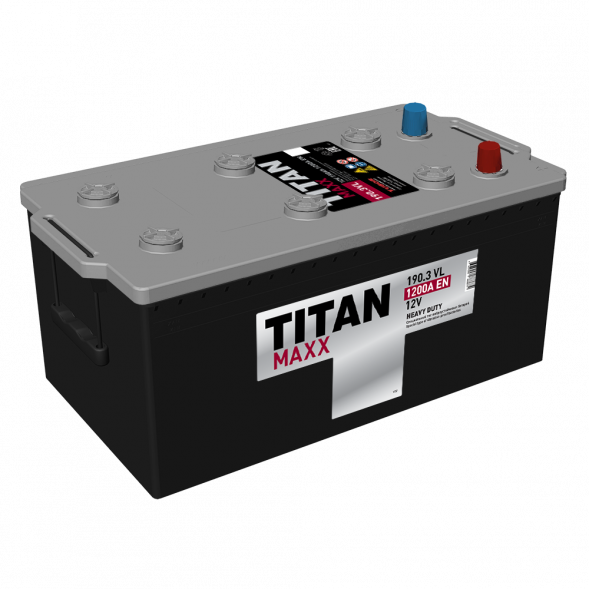 Автомобильный аккумулятор Titan Maxx 190 Ач 1200А обр. пол. (513x223x218) 6СТ-190.3VL