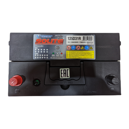 Автомобильный аккумулятор Solite Silver 125D31R BH 110 Ач 850A прям. пол. (301x175x220) с бортиком