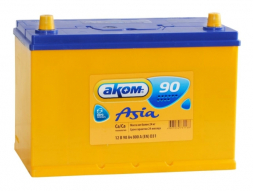 Аккумулятор АКОМ (Akom) Asia 90 Ач 800A обр. пол. (306x173x225) 105D31L с бортиком
