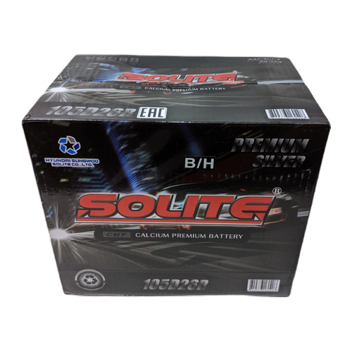 Автомобильный аккумулятор Solite Silver 105D26R BH 95 Ач 710A обр. пол. (260x175x225) с бортиком