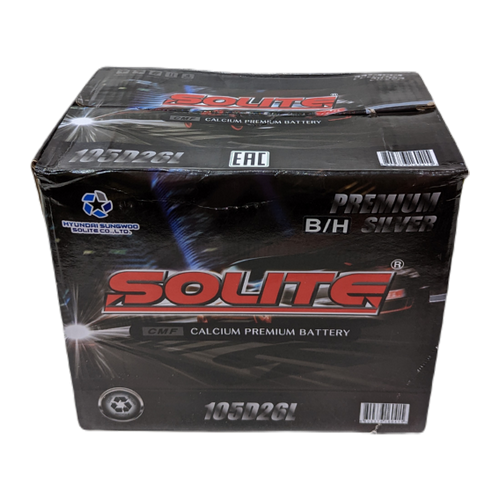 Автомобильный аккумулятор Solite Silver 105D26L BH 95 Ач 710А обр. пол. (260x175x225) с бортиком