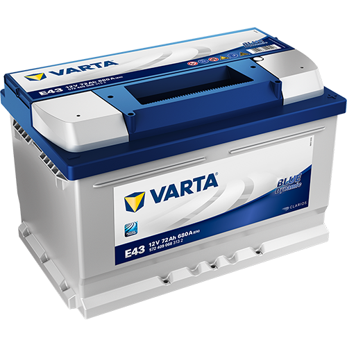 Автомобильный аккумулятор Varta E43 Blue Dynamic 72 Ач обр. пол. 680A (278x175x175) 572 409 068