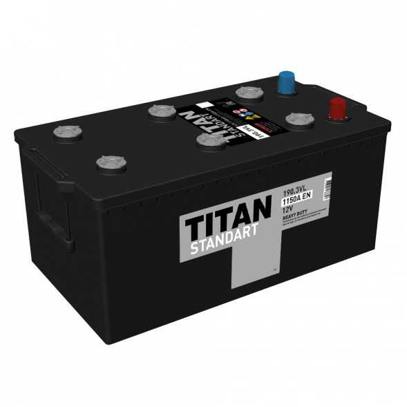 Автомобильный аккумулятор Titan Standart 190 евро 1250А 513x223x223