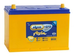 Аккумулятор АКОМ (Akom) ASIA EFB 90 Ач 850A обр. пол. (306х173х225) 115D31L с бортиком