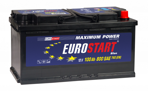 Автомобильный аккумулятор Eurostart Blue 100 Ач 760A обр. пол. (353x175x190) EB1000