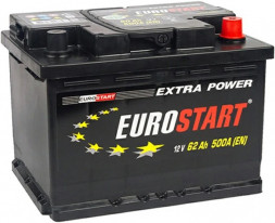 Аккумулятор Eurostart Extra 62 Ач 500A обр. пол. (242x175x175) низкий EU620