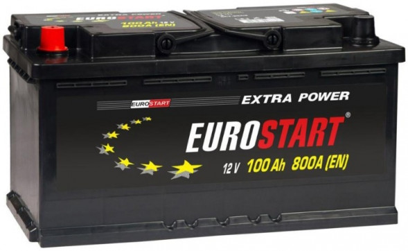 Автомобильный аккумулятор Eurostart Extra 100 Ач 800A прям. пол. (353x175x190) EU1001