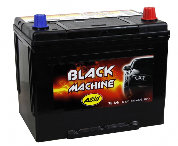Автомобильный аккумулятор Black Machine 98D26L 75Ач 640A обр. пол. (261x173x225) с бортиком