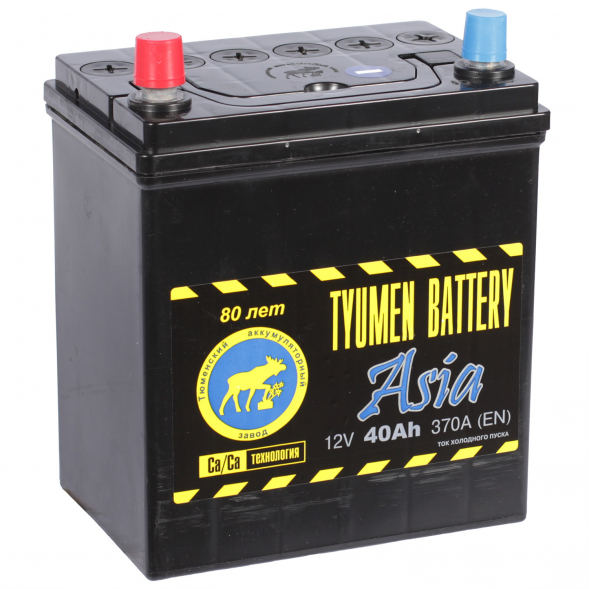 Автомобильный аккумулятор Tyumen Battery Asia 40 Ач прям. пол. 370A (187x127x227)