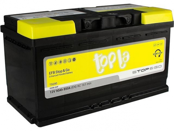 Автомобильный аккумулятор Topla EFB Stop&amp;Go 90 Ач 850A обр. пол. 112090 (353x175x190) 59088 TSG90