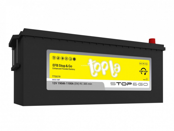 Автомобильный аккумулятор Topla EFB Stop-n-Go Truck 190 Ah 1100A обр. пол. (513х222х221) 491612