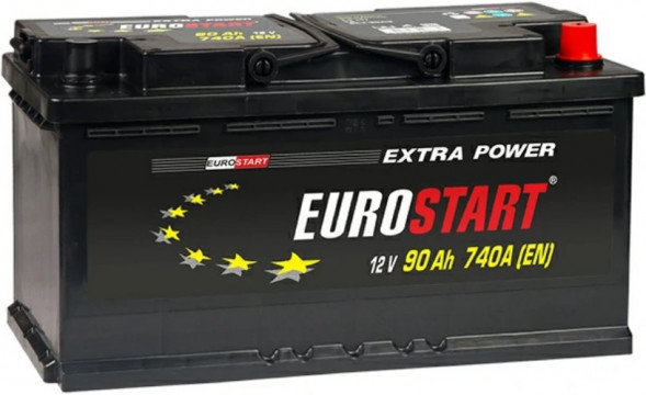 Автомобильный аккумулятор Eurostart Extra 90 Ач 740A обр. пол. (353x175x190) EU900