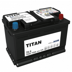 Аккумулятор TITAN AGM 70 Ач 720A обр. пол. (278x175x190) 6СТ-70.0 VRLA