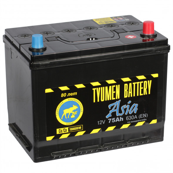 Автомобильный аккумулятор Tyumen Battery Asia 75 Ач обр. пол. 630A (266x173x225)