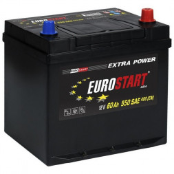 Аккумулятор Eurostart Asia 60 Ач 480A обр. пол. (232x173x225) EUA600 с бортиком