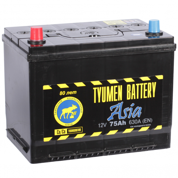 Автомобильный аккумулятор Tyumen Battery Asia 75 Ач прям. пол. 630A (266x173x225)