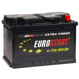 Аккумулятор Eurostart Extra 75 Ач 680A обр. пол. (278x175x190) EU750
