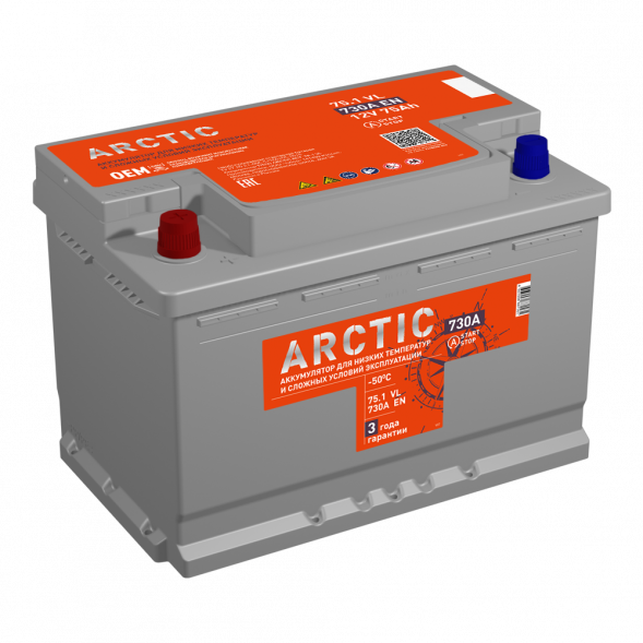 Автомобильный аккумулятор Titan Arctic 75L 750A 278x175x190