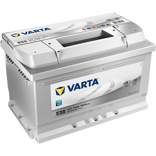 Автомобильный аккумулятор Varta E38 Silver Dynamic 74 Ач 750A обр. пол. (278x175x175) Евро авто 574 402 075