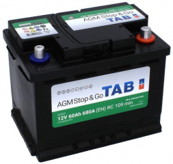 Аккумулятор Tab AGM Stop-n-Go 60R (680A 242x175x190) 213060
