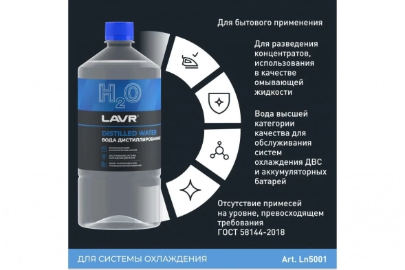 Вода дистиллированная LAVR Distilled Water 1л Ln5001