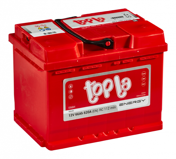 Автомобильный аккумулятор Topla Energy 66 Ач 620A обр. пол. 108066 (242x175x190) 56649 E66H