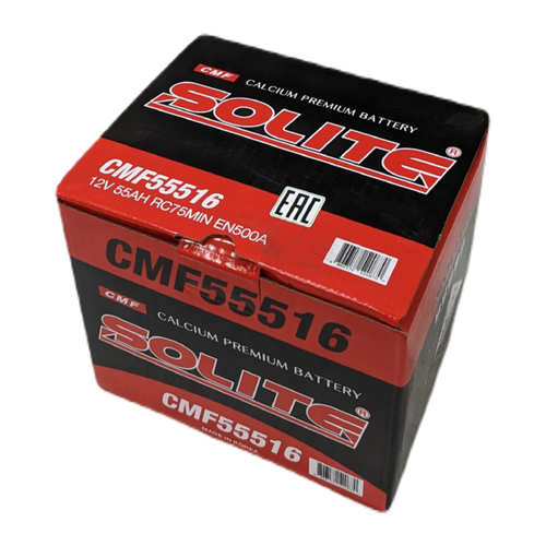 Автомобильный аккумулятор Solite 55516 55 Ач 500А обр. пол. (207x175x175) CMF