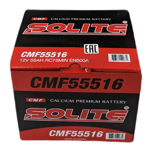 Автомобильный аккумулятор Solite 55516 55 Ач 500А обр. пол. (207x175x175) CMF