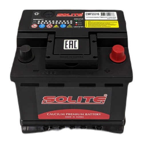 Автомобильный аккумулятор Solite 55516 55 Ач 500А обр. пол. (207x175x175) CMF