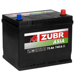 Аккумулятор ZUBR Premium Asia 75 Ач 740А обр. пол. (260x173x225) ZPA750 нижний борт