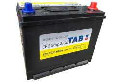 Аккумулятор Tab EFB Stop&amp;Go 70 Ач 680A обр. пол. 212270 (259x175x221) 57029 SMF SG70J