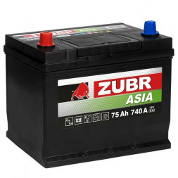Аккумулятор ZUBR Premium Asia 75 Ач 740А прям. пол. (260x173x225) ZPA751 нижний борт