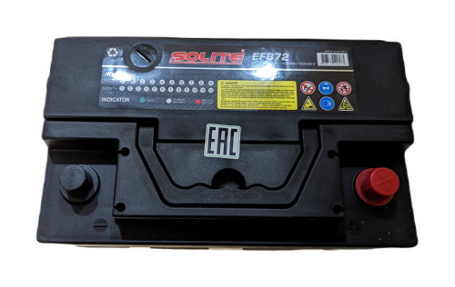 Автомобильный аккумулятор Solite EFB 72 Ач 650A обр. пол. (278х175х175) Start-Stop