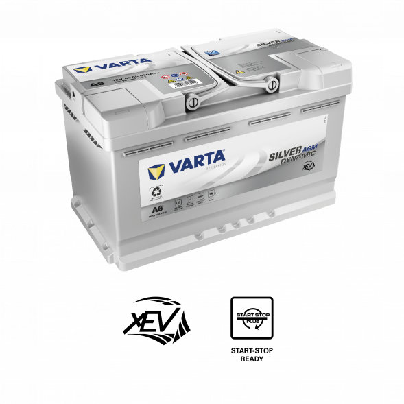 Автомобильный аккумулятор Varta A6 (F21) Silver Dynamic AGM  80 Ач 800A обр. пол. (315x175x190) 580 901 080