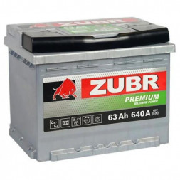 Аккумулятор ZUBR Premium 63 Ач 640А прям. пол. (242x175x190) ZP631