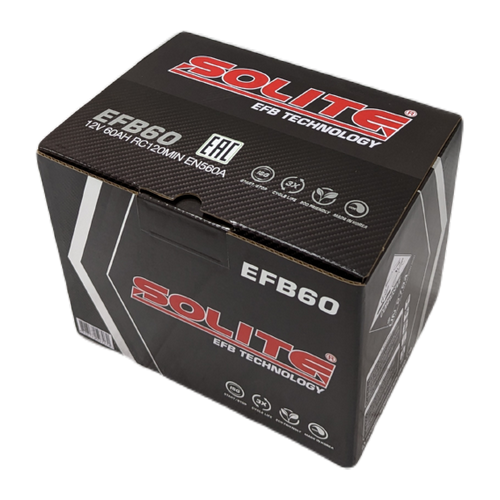 Автомобильный аккумулятор Solite EFB 60 Ач 560A обр. пол. (242х175х190) Start Stop
