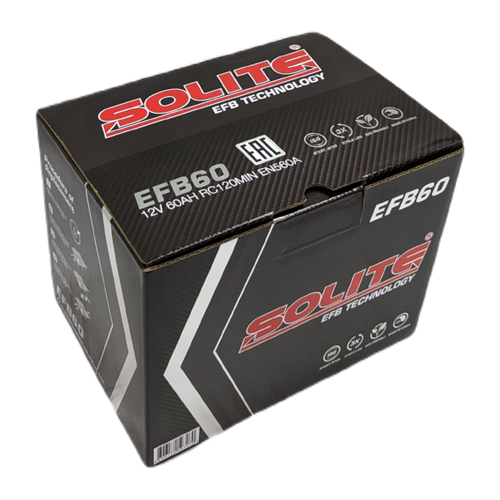Автомобильный аккумулятор Solite EFB 60 Ач 560A обр. пол. (242х175х190) Start Stop