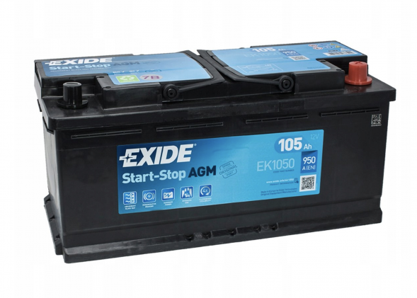 Автомобильный аккумулятор Exide AGM EK1050 105 Ач 950А обр. пол. (393x175x190) Start-Stop
