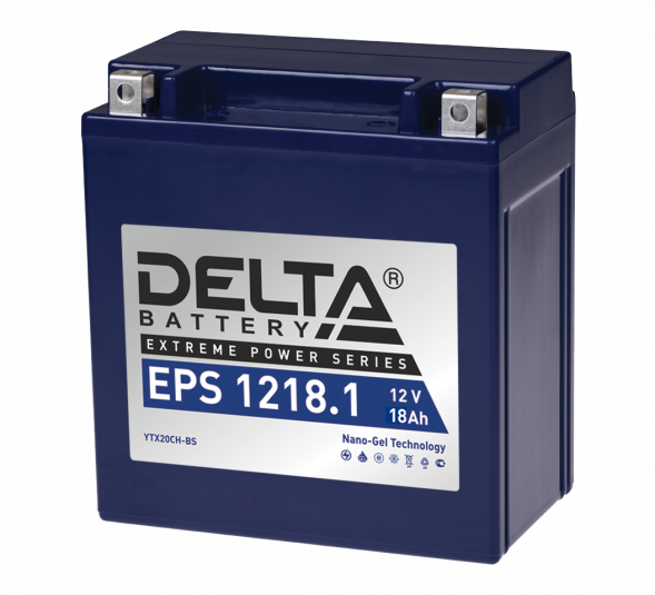Аккумулятор Delta EPS 1218.1, 12V 18Ah, 250А (151x87x161) YTX20СH-BS прямая пол.