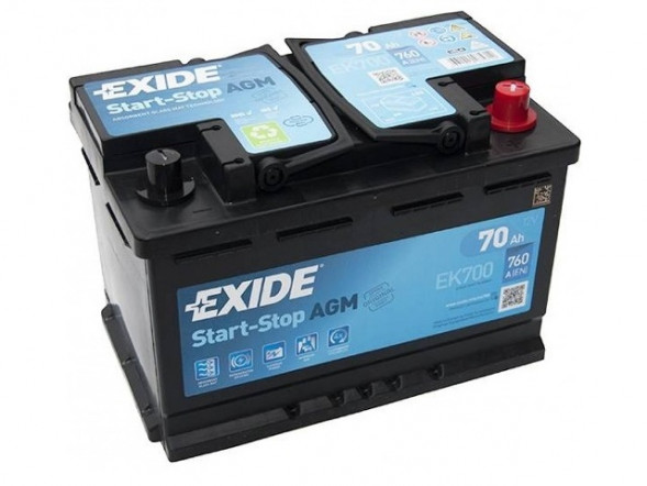 Автомобильный аккумулятор Exide AGM EK700 70 Ач 760А обр. пол. (278x175x190) Start-Stop