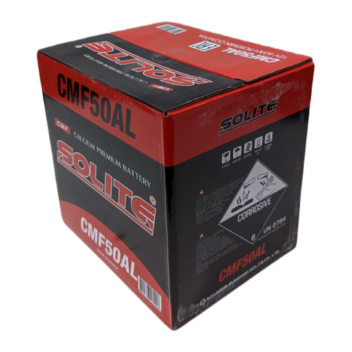 Автомобильный аккумулятор Solite 50AL 50 Ач 470А обр. пол. (206x172x184) с бортиком