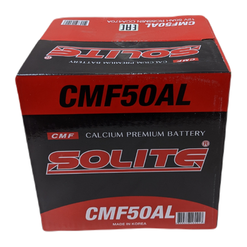 Автомобильный аккумулятор Solite 50AL 50 Ач 470А обр. пол. (206x172x184) с бортиком