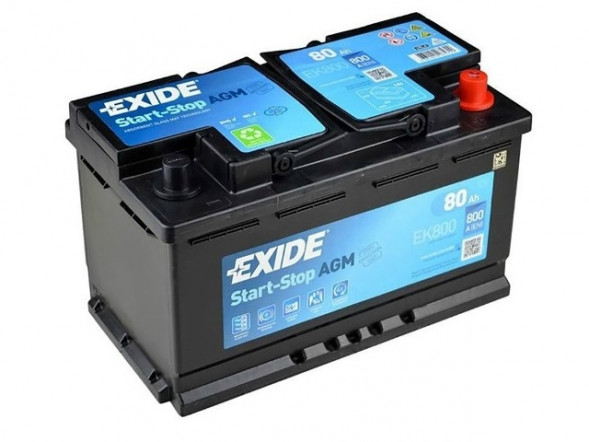 Автомобильный аккумулятор Exide AGM EK800 80 Ач 800А обр. пол. (315x175x190) Start-Stop