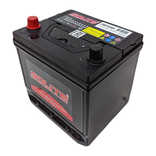 Автомобильный аккумулятор Solite 50AR 50 Ач 470А прям. пол. (206x172x184) с бортиком