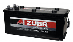 Аккумулятор ZUBR Professional 190 Ач 1250А прям. пол. (513x223x223) ZPT190RT клеммы под болт