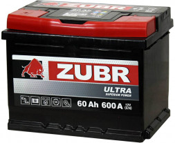 Аккумулятор ZUBR Ultra 60 Ач 600А прям. пол. (242x175x190) ZU601