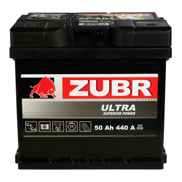 Автомобильный аккумулятор ZUBR Ultra 50 Ач 440А обр. пол. (207x175x190) ZU500