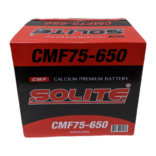 Автомобильный аккумулятор Solite 75-650 75 Ач 630А (230x179x184) боковые клеммы