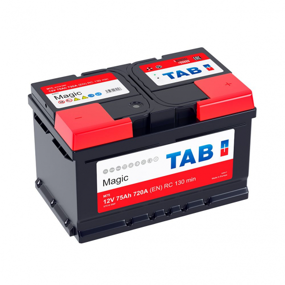 Автомобильный аккумулятор Tab Magic 75 Ач 720A обр. пол. 189072 (278x175x175) 57510 SMF M75