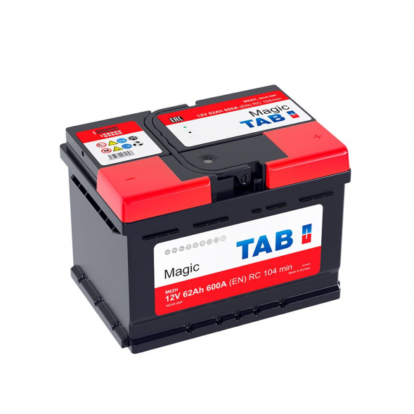 Автомобильный аккумулятор Tab Magic 62 Ач 600A обр. пол. 189063 (242x175x175) 56249 SMF M62